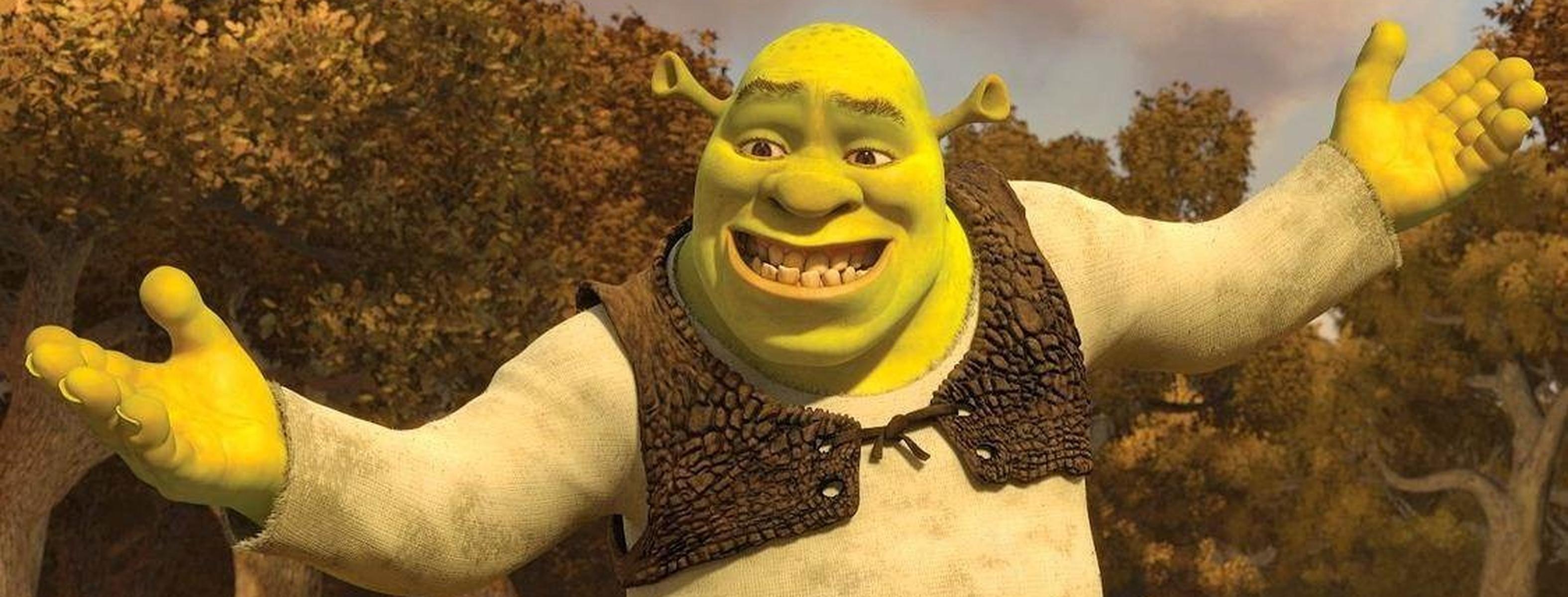someone made a mixture of shrek and mike wazowski in.