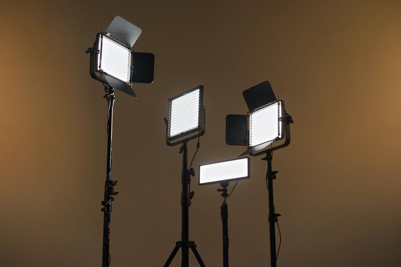 Four filmmaking lights