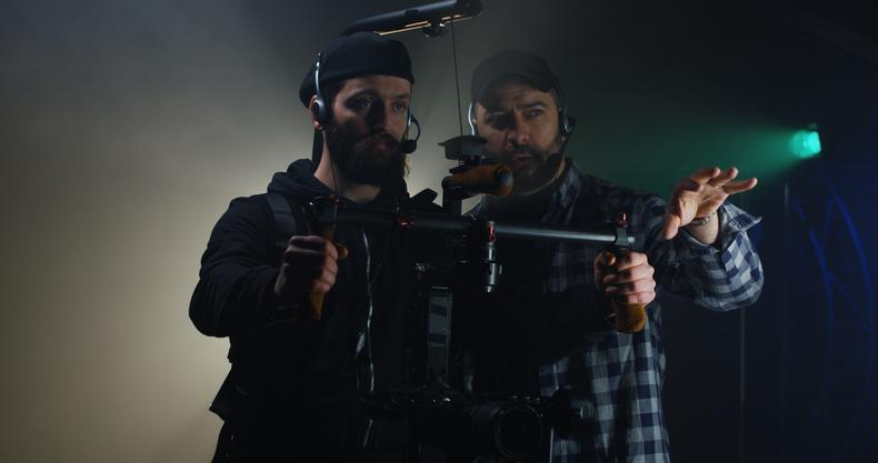 Directing a camera operator on set