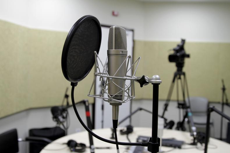 Microphone setup in studio