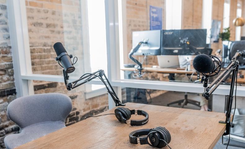 Podcast studio setup