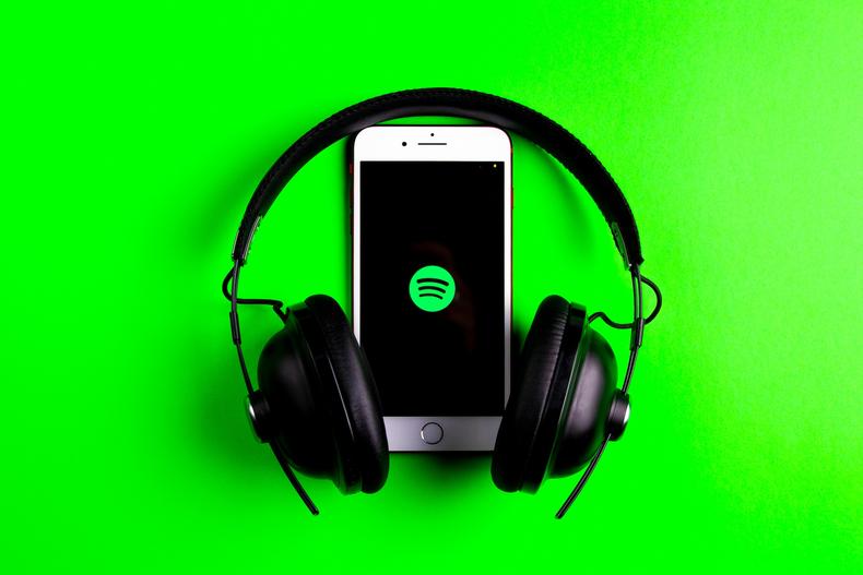 Spotify on an iPhone