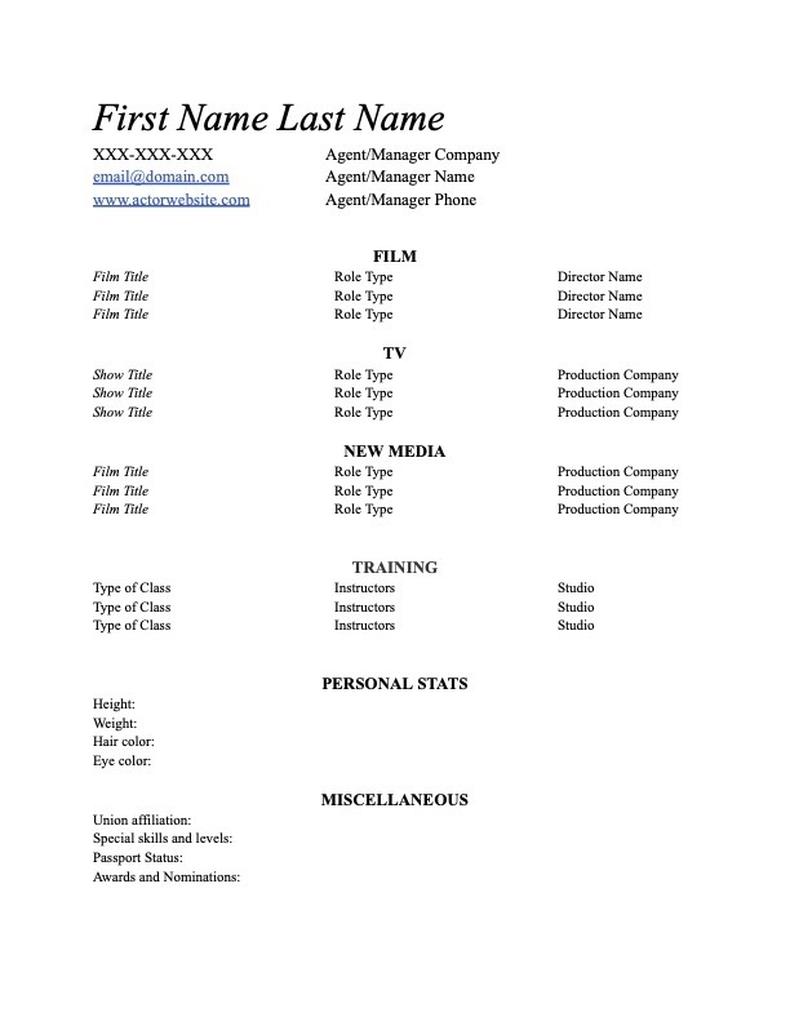 Acting R sum Formatting Basics Template Backstage