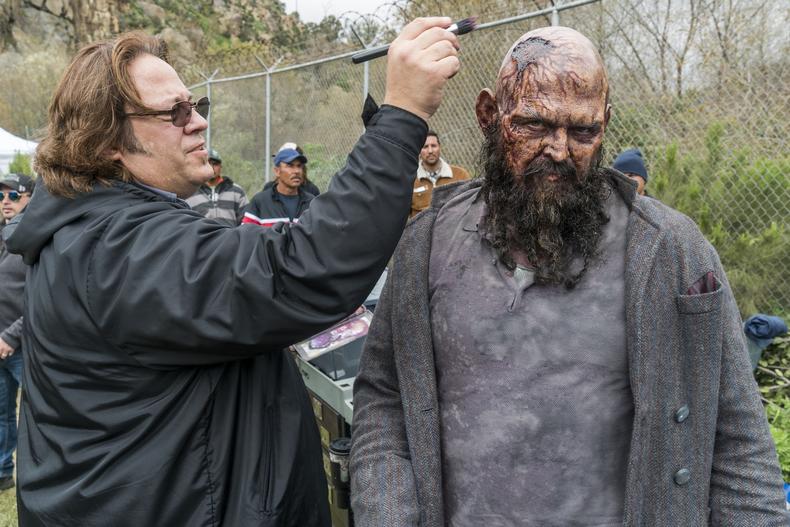 Makeup artist working on the set of 'Fear the Walking Dead'