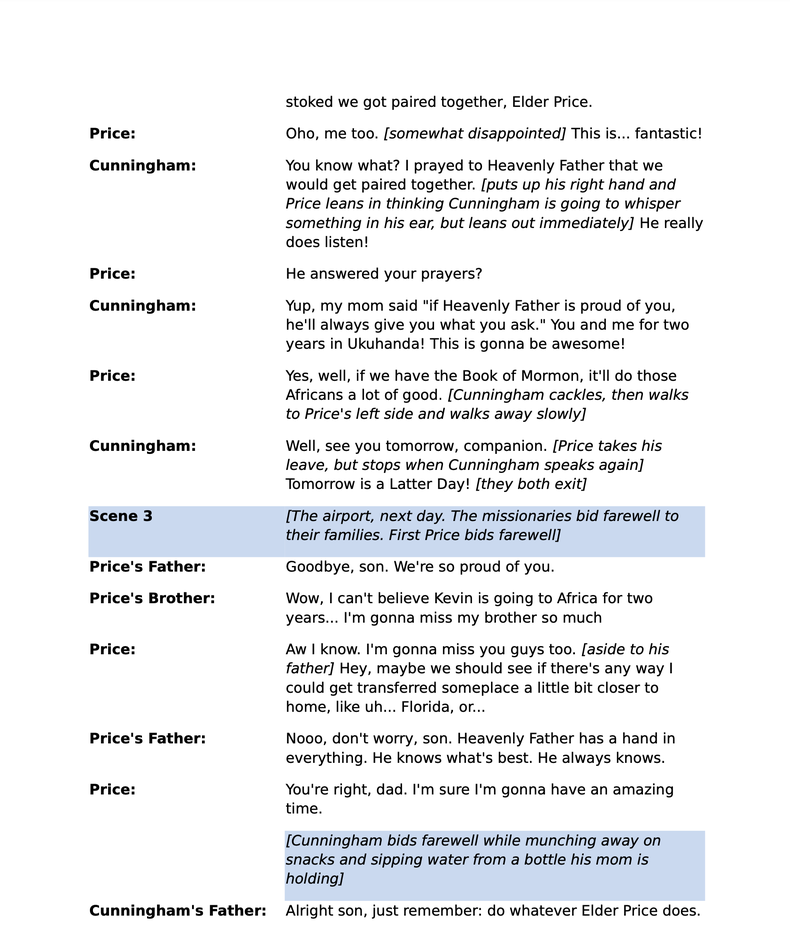 Stage Play Script Template