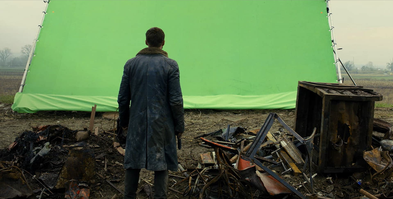 Compositing greenscreen on the set of 'Blade Runner 2049'