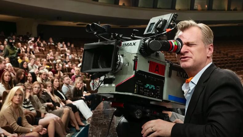 Christopher Nolan behind the scenes of 'Tenet'