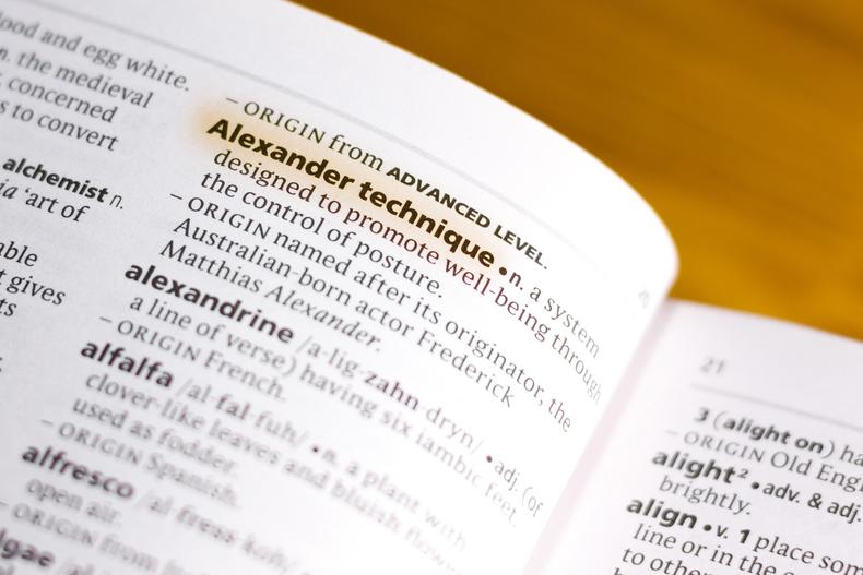 Alexander technique definition in a book
