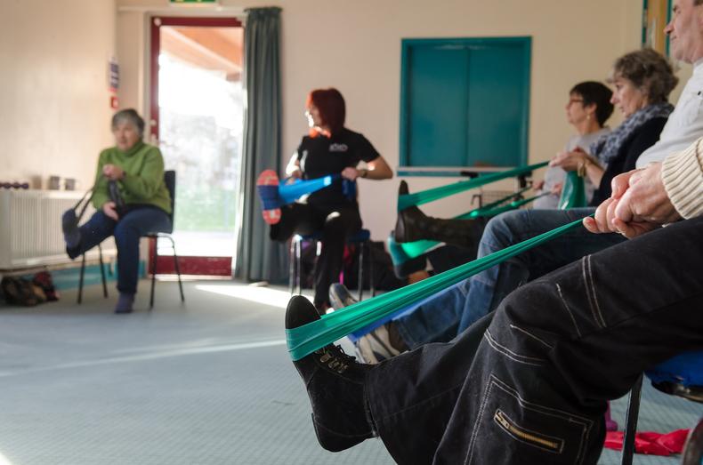 Group doing stretching exercises