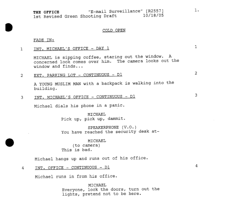 'The Office' cold open script