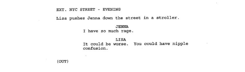 TAG example in sitcom script - 2