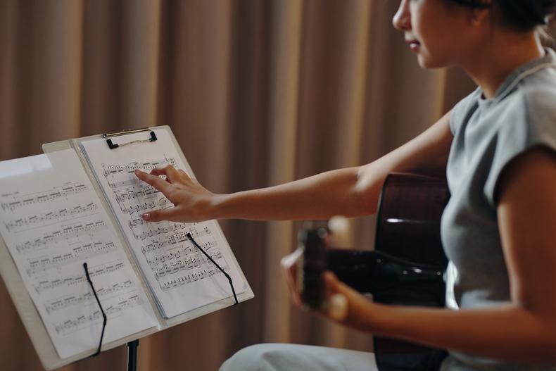 Musician reading sheet