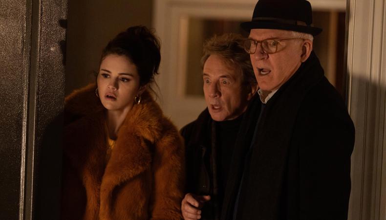 Selena Gomez, Martin Short, and Steve Martin on Only Murders in the Building CRED Craig Blankenhorn_Hulu