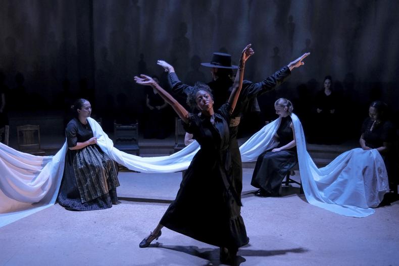 Company members of The Syracuse University Department of Drama production of Bernarda Alba, Oct. 10 - 19, 2025. CRED Mike Davis