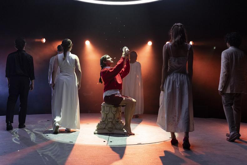 MA Classical Acting students performing The Winter&rsquo;s Tale in LAMDA&rsquo;s flagship Sainsbury Theatre. Credit: Sam Taylor