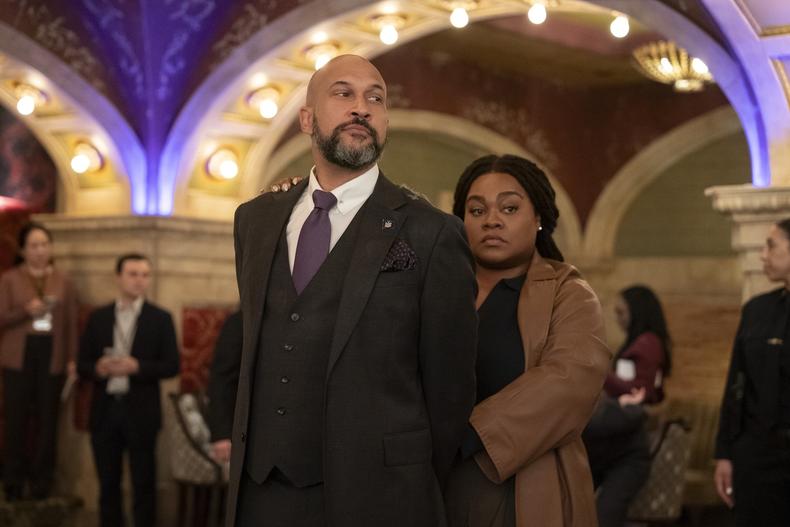 Keegan Michael Key and Da'vine Joy Randoplh in Only Murders in the BUilding