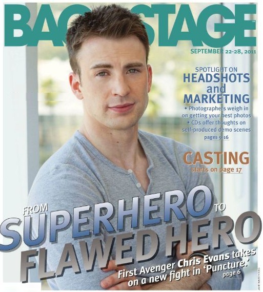 Chris Evans on Backstage Magazine